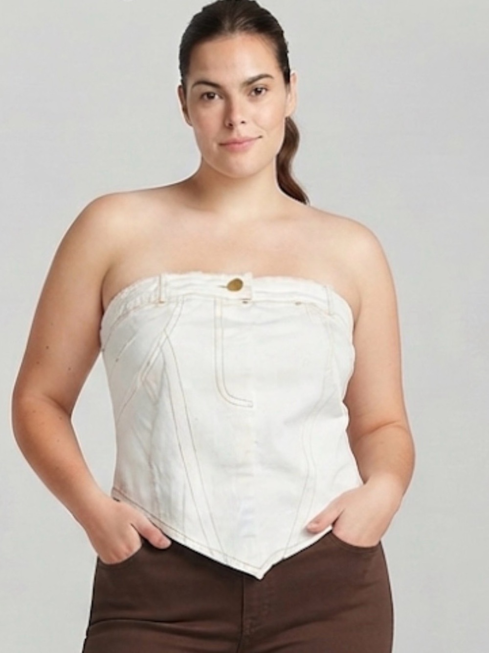 LA ARMARIO White Denim Bandana Top New with Tags